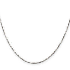 Sterling Silver Rhodium-plated 1.25mm Box Chain With 4in ext.
