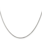 Sterling Silver Rhodium-Plated Box Chain Necklace 1.25mm