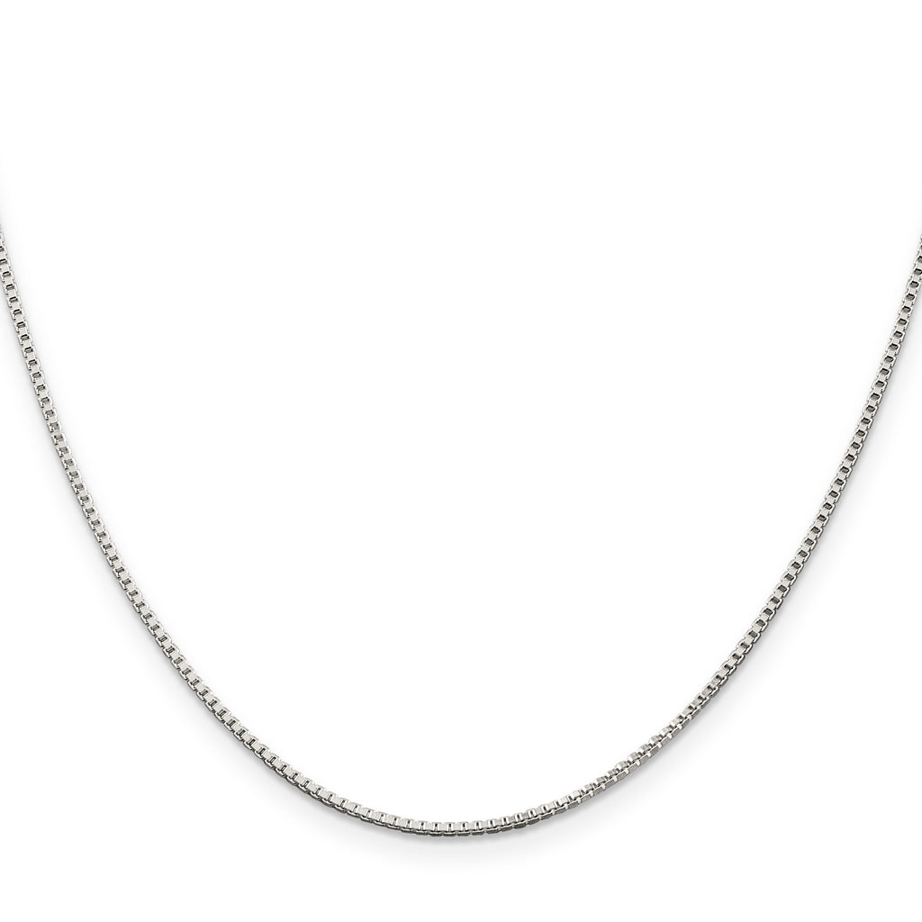 Sterling Silver Rhodium-Plated Box Chain Necklace 1.25mm