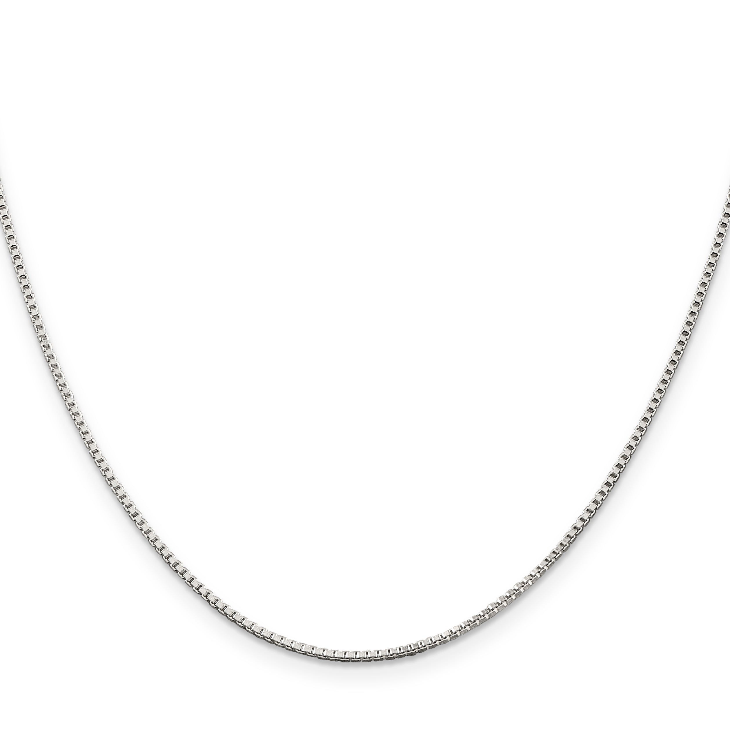 Sterling Silver Rhodium-Plated Box Chain Necklace 1.25mm