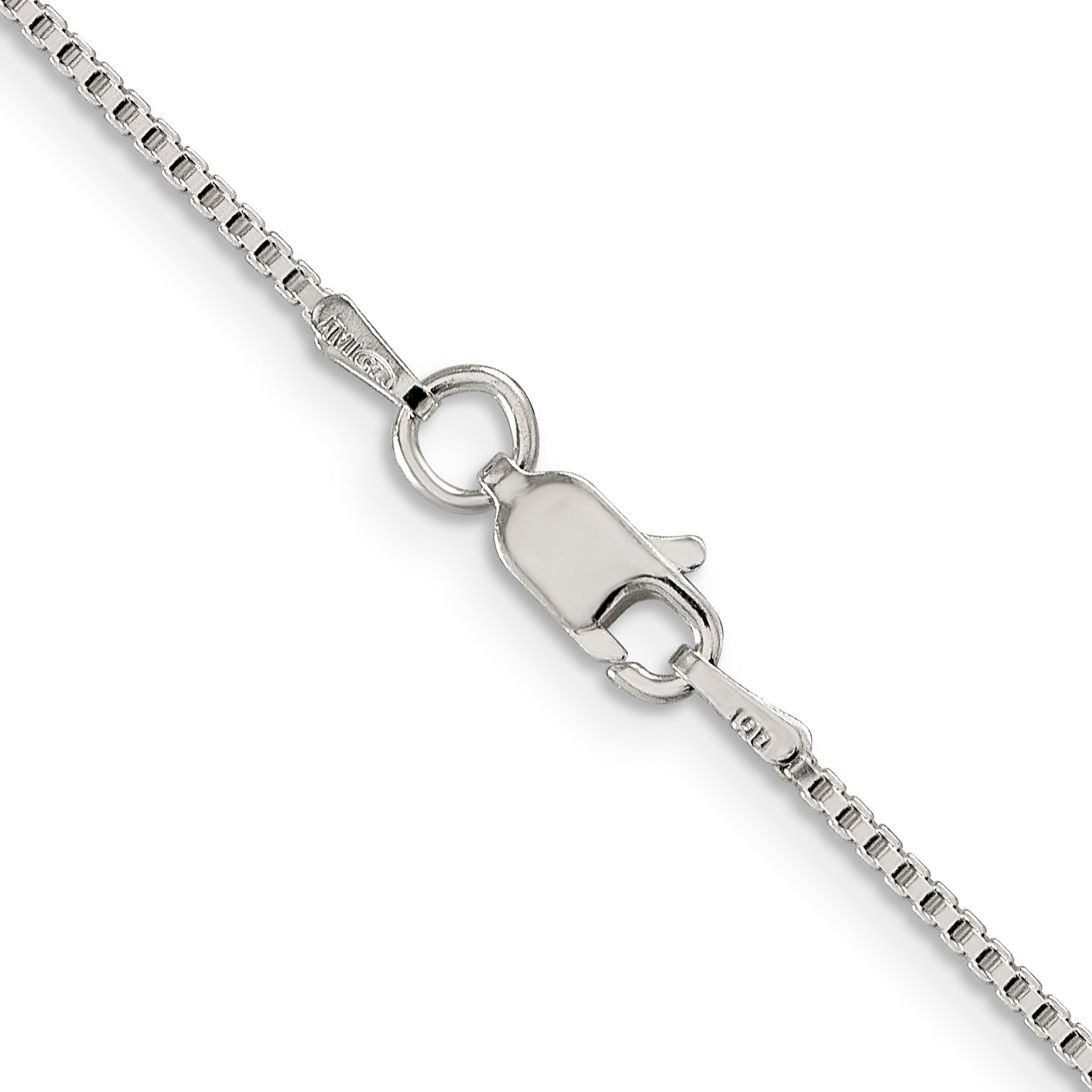 Sterling Silver Rhodium-plated 1.25mm Box Chain