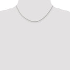 Sterling Silver Rhodium-Plated Box Chain Necklace 1.25mm