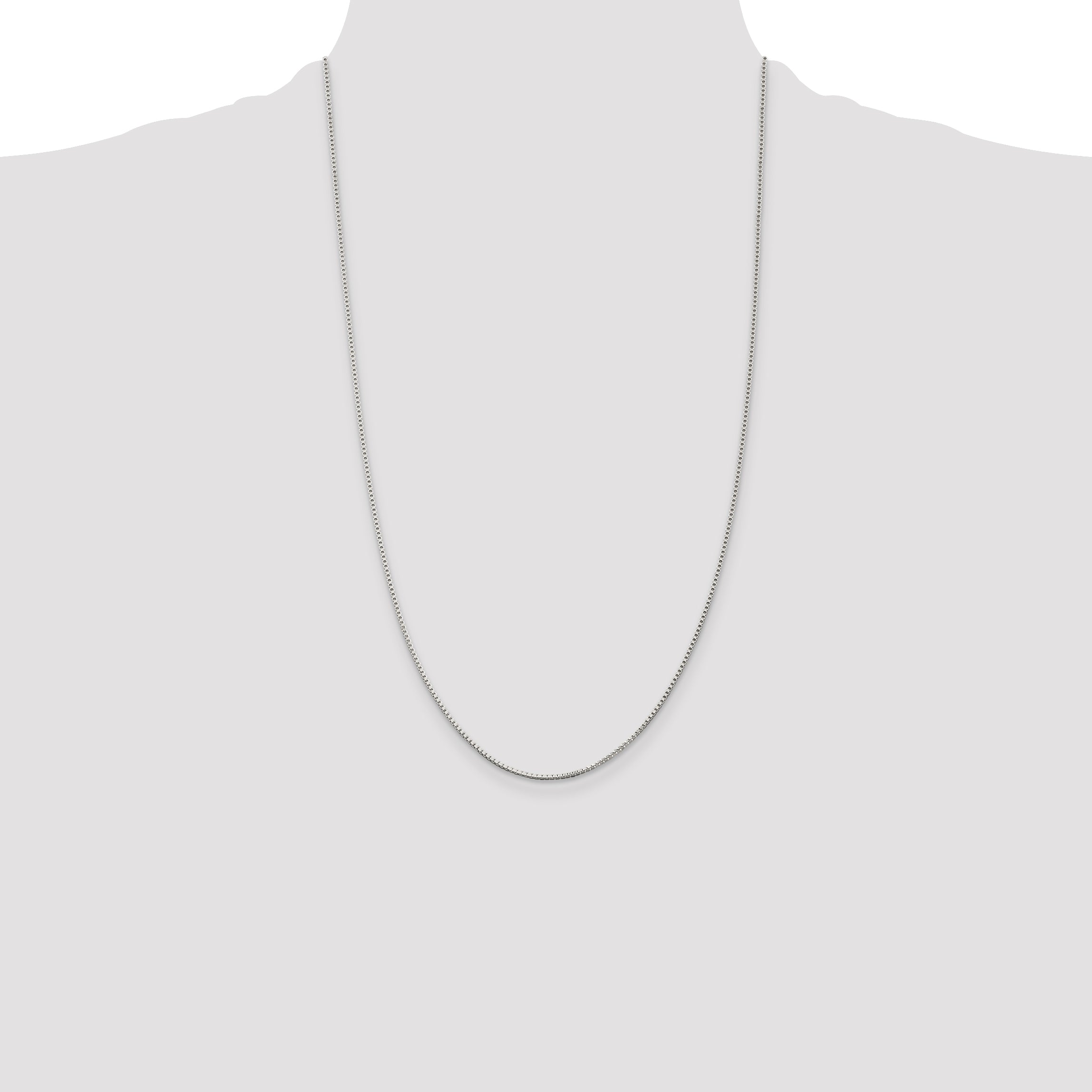 Sterling Silver Rhodium-plated 1.25mm Box Chain