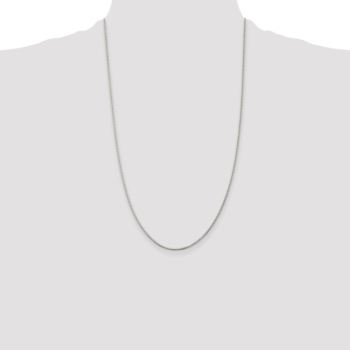 Sterling Silver Rhodium-plated 1.25mm Box Chain