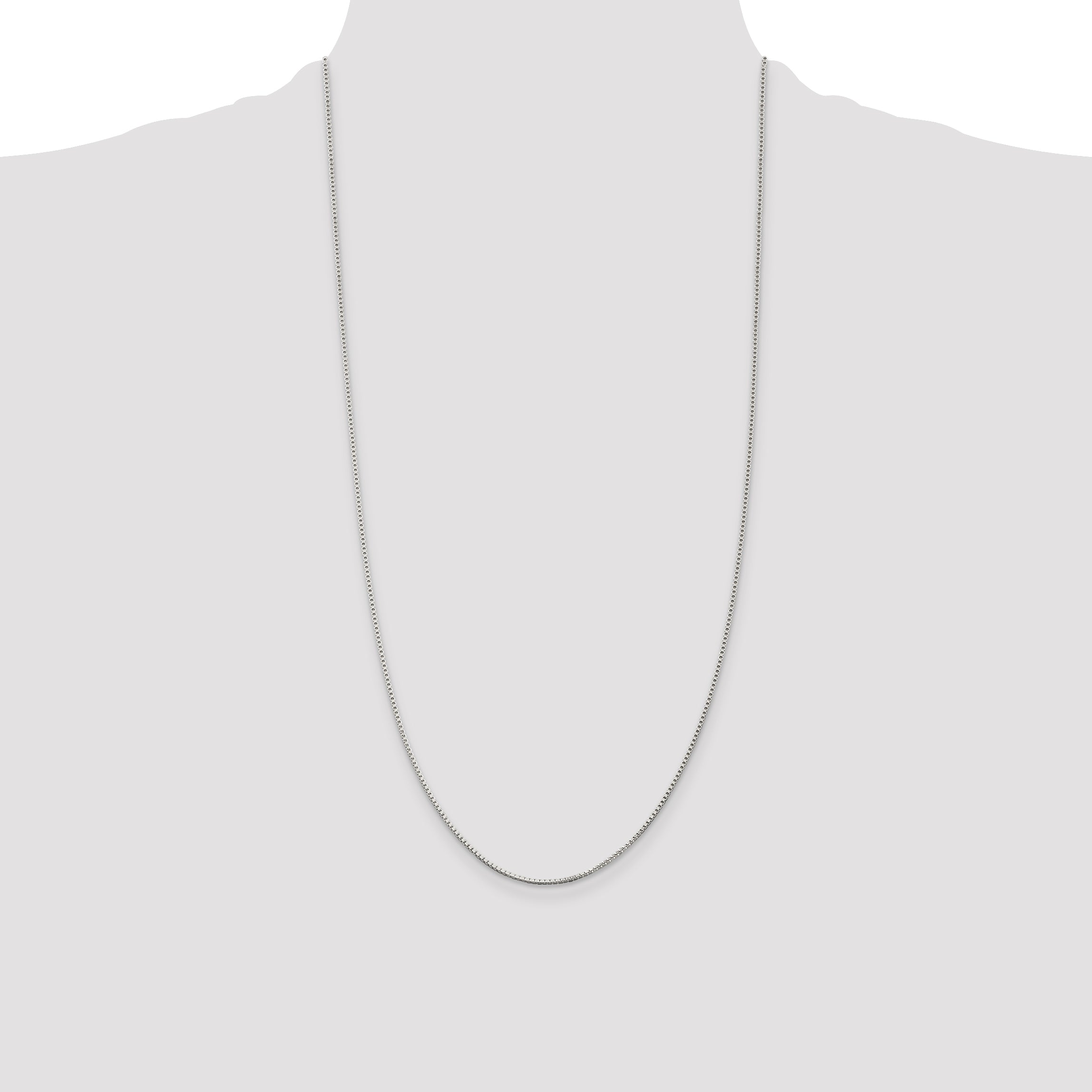 Sterling Silver Rhodium-plated 1.25mm Box Chain