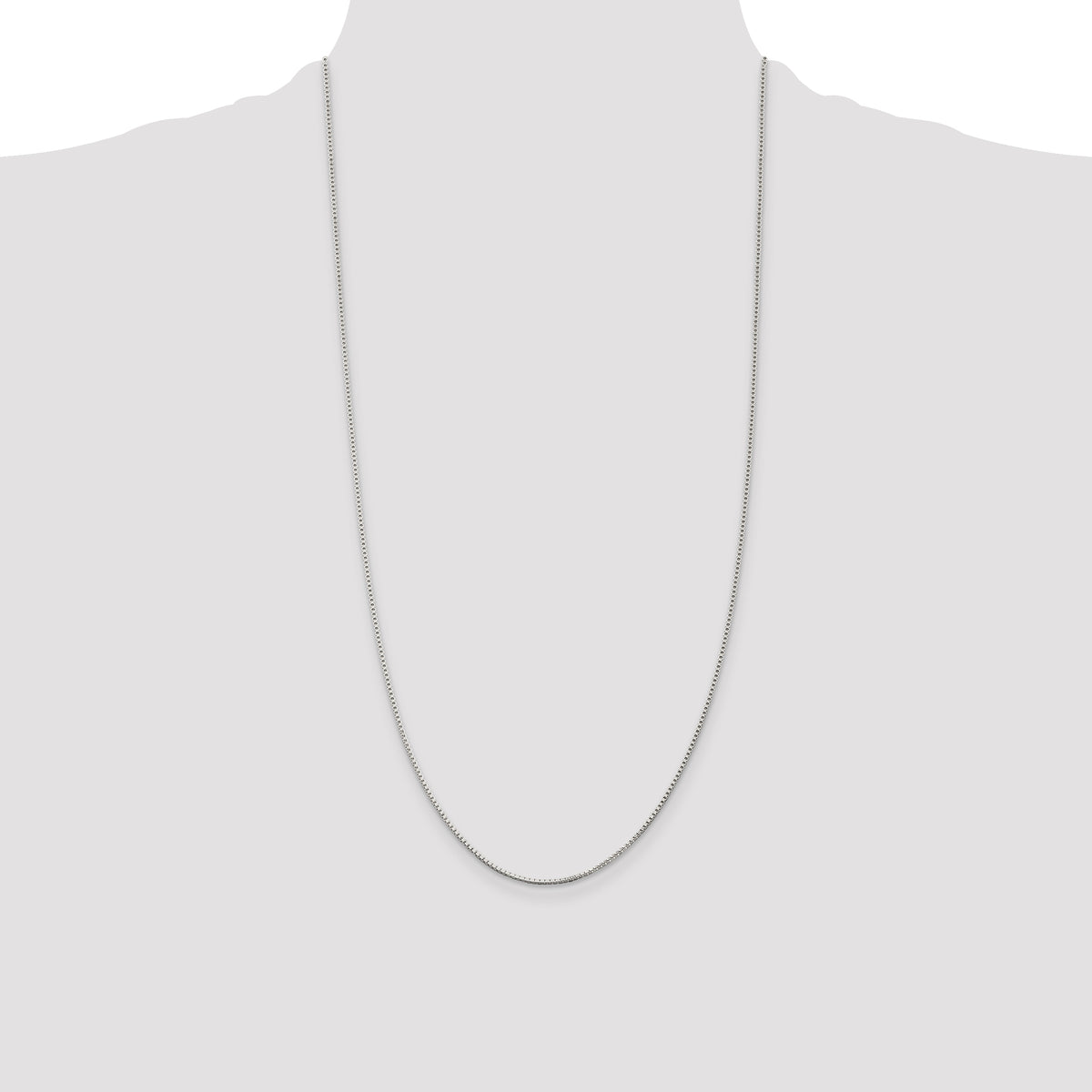 Sterling Silver Rhodium-plated 1.25mm Box Chain