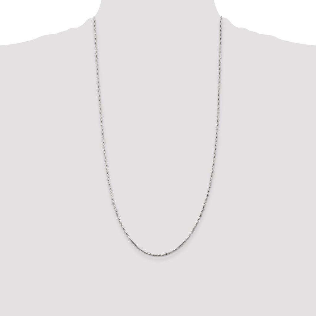 Sterling Silver Rhodium-plated 1.25mm Box Chain