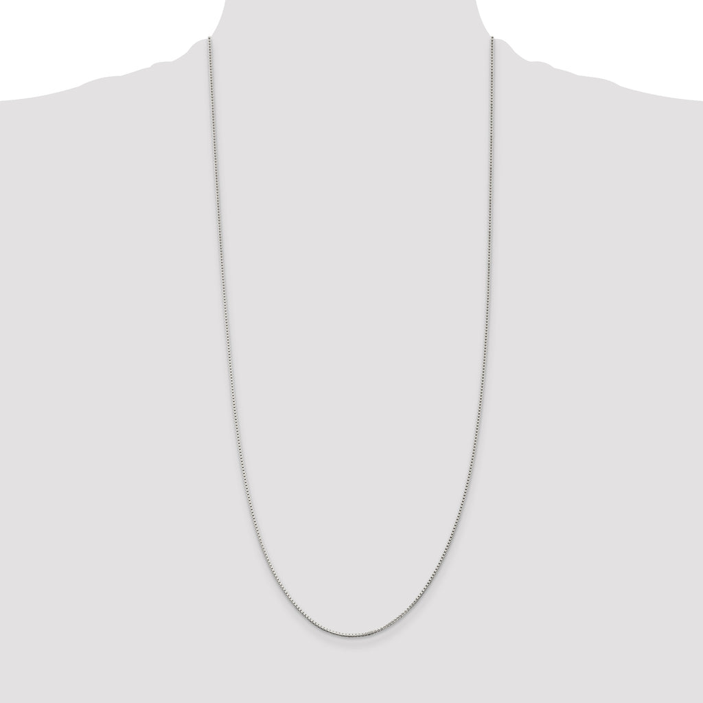 Sterling Silver Rhodium-plated 1.25mm Box Chain