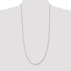 Sterling Silver Rhodium-plated 1.25mm Box Chain