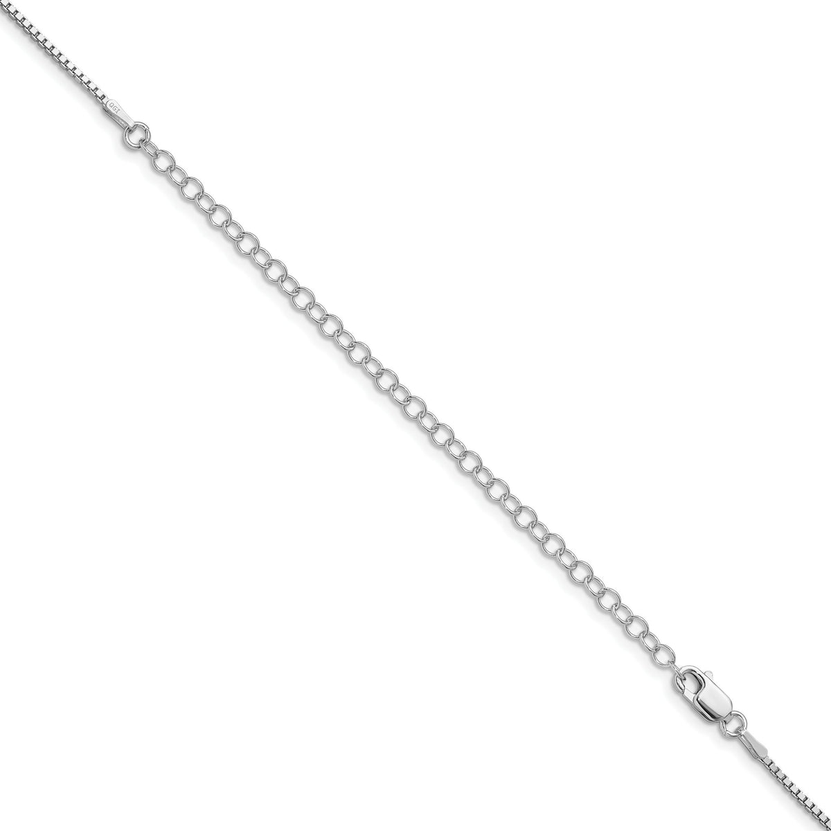 Rhodium-Plated Box Chain Necklace in Sterling Silver, 1.25mm, 20–26 Inch - Sophia Jewelers
