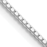 Rhodium-Plated Box Chain Necklace in Sterling Silver, 1.25mm