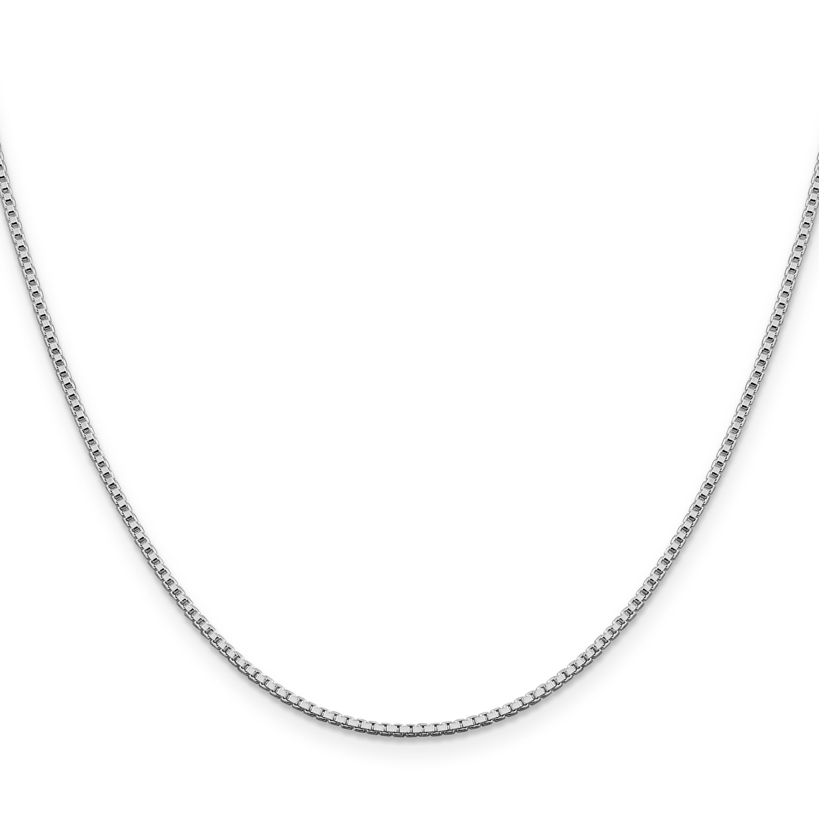 Sterling Silver Rhodium-plated 1.4mm Box Chain With 4in ext.