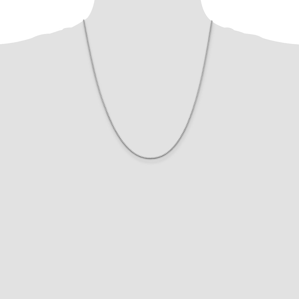 Sterling Silver Rhodium-plated 1.4mm Box Chain With 4in ext.