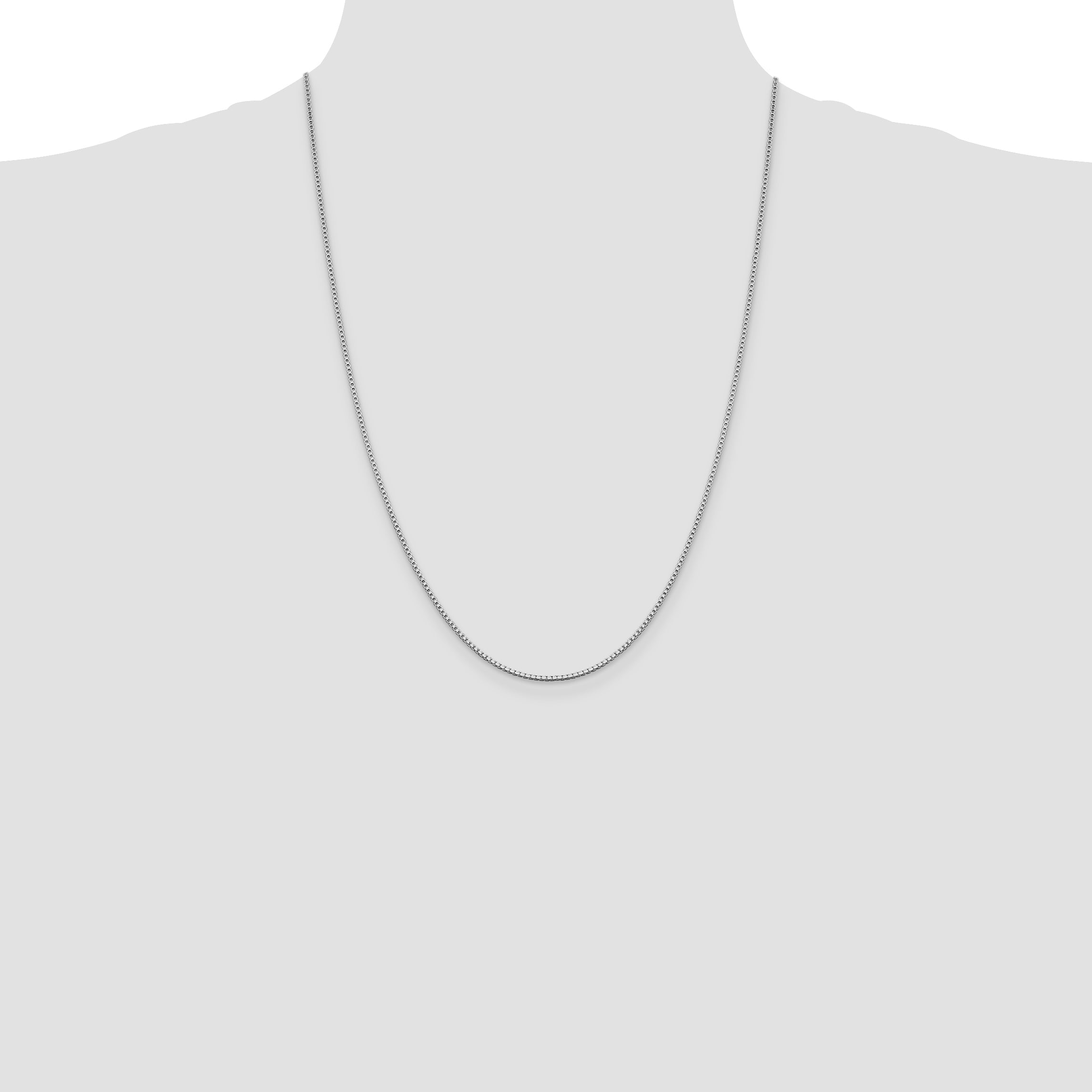 Sterling Silver Rhodium-plated 1.4mm Box Chain