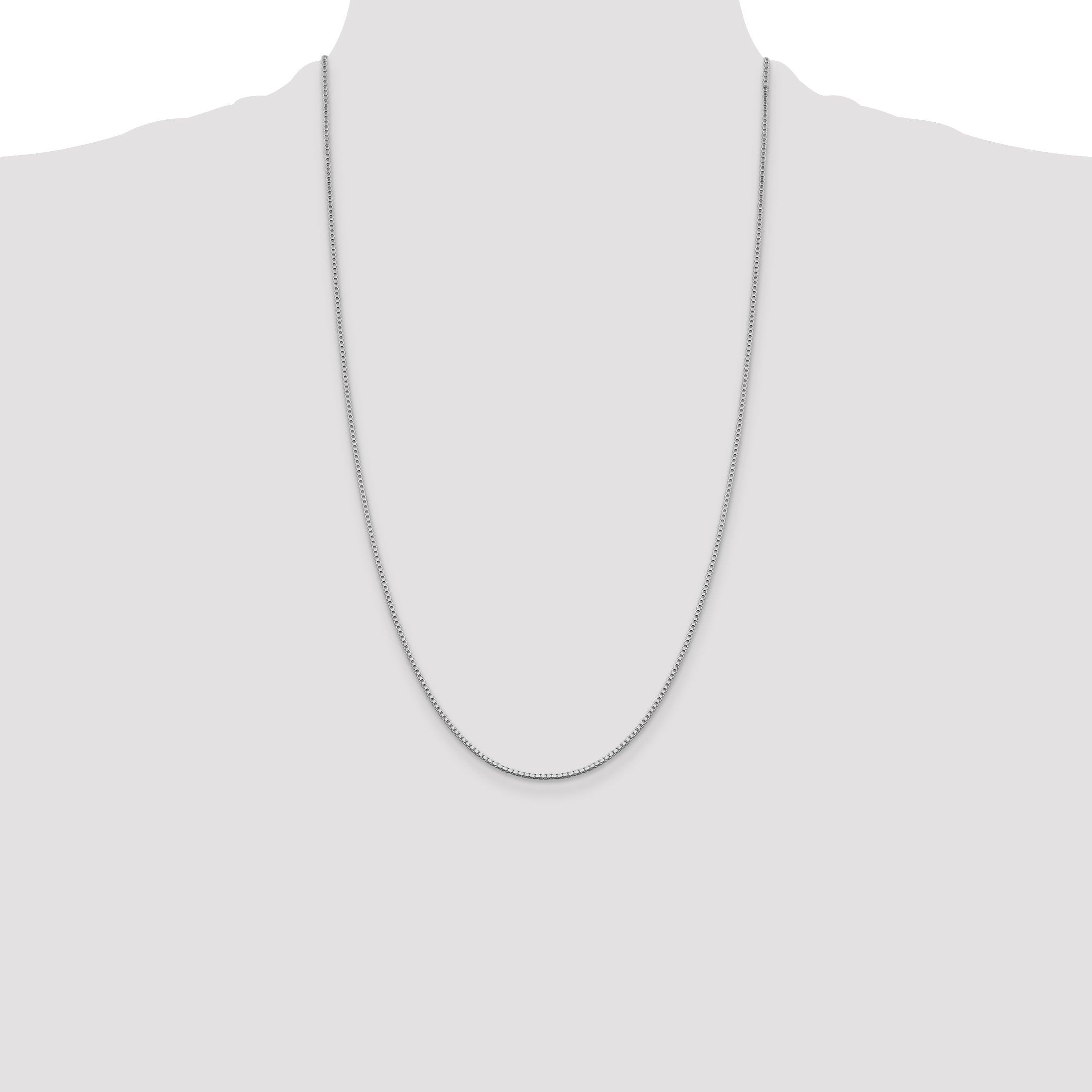 Sterling Silver Rhodium-plated 1.4mm Box Chain