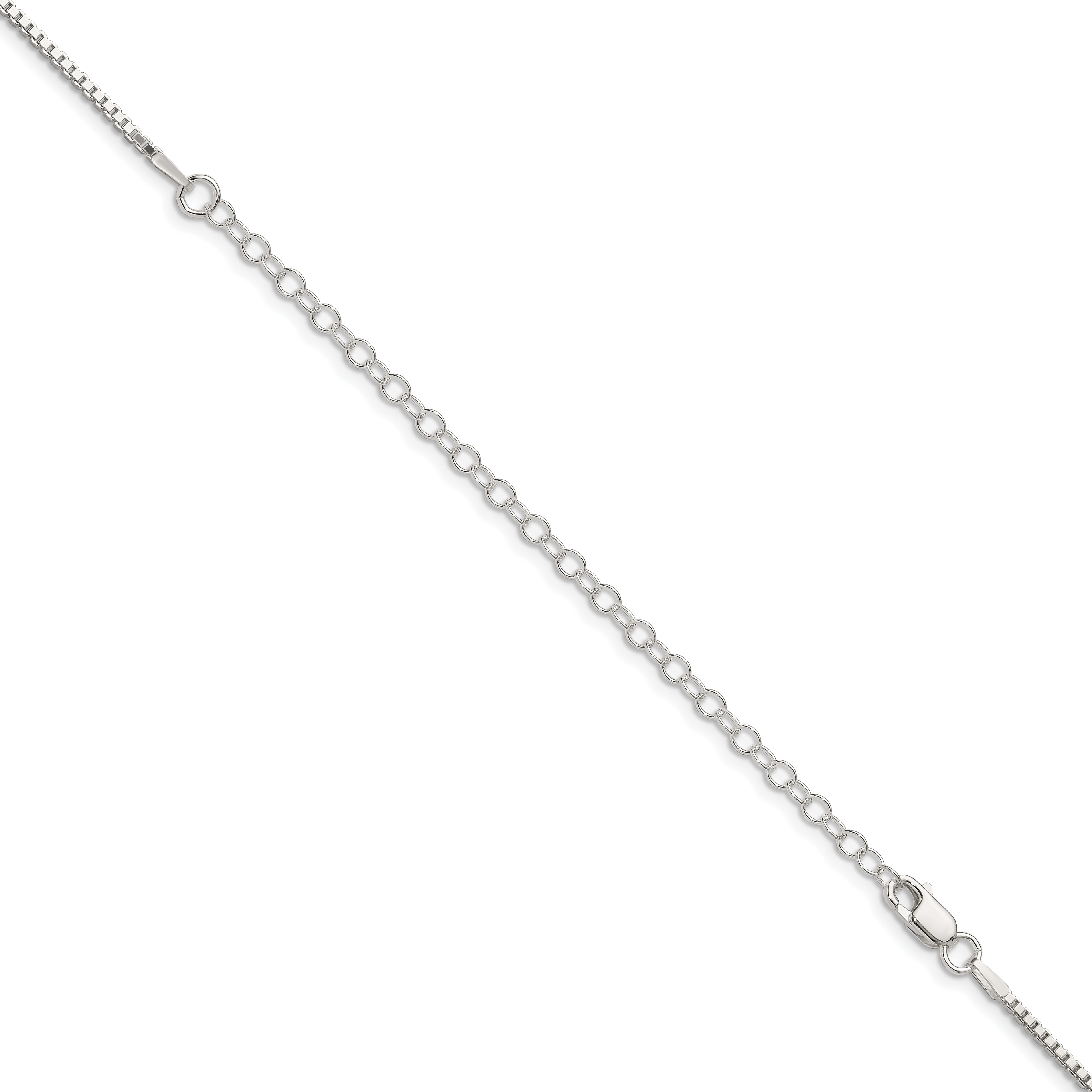 Sterling Silver 1.5mm Box Chain With 4in ext.