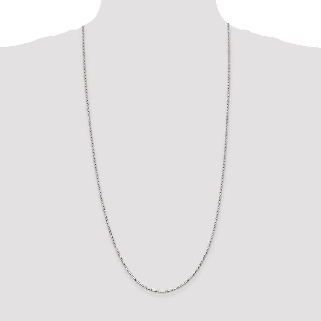 Sterling Silver Rhodium-plated 1.5mm Box Chain