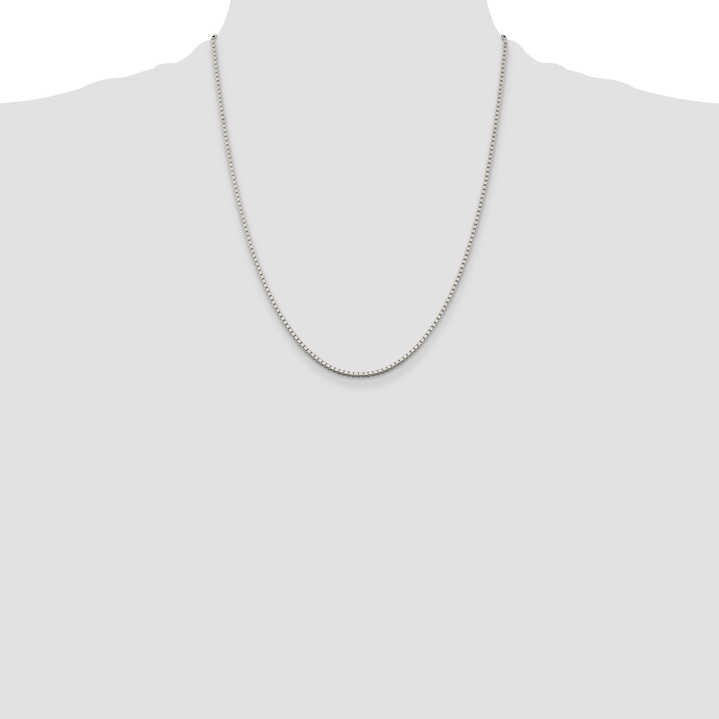 Sterling Silver 1.75mm Box Chain With 4in ext.