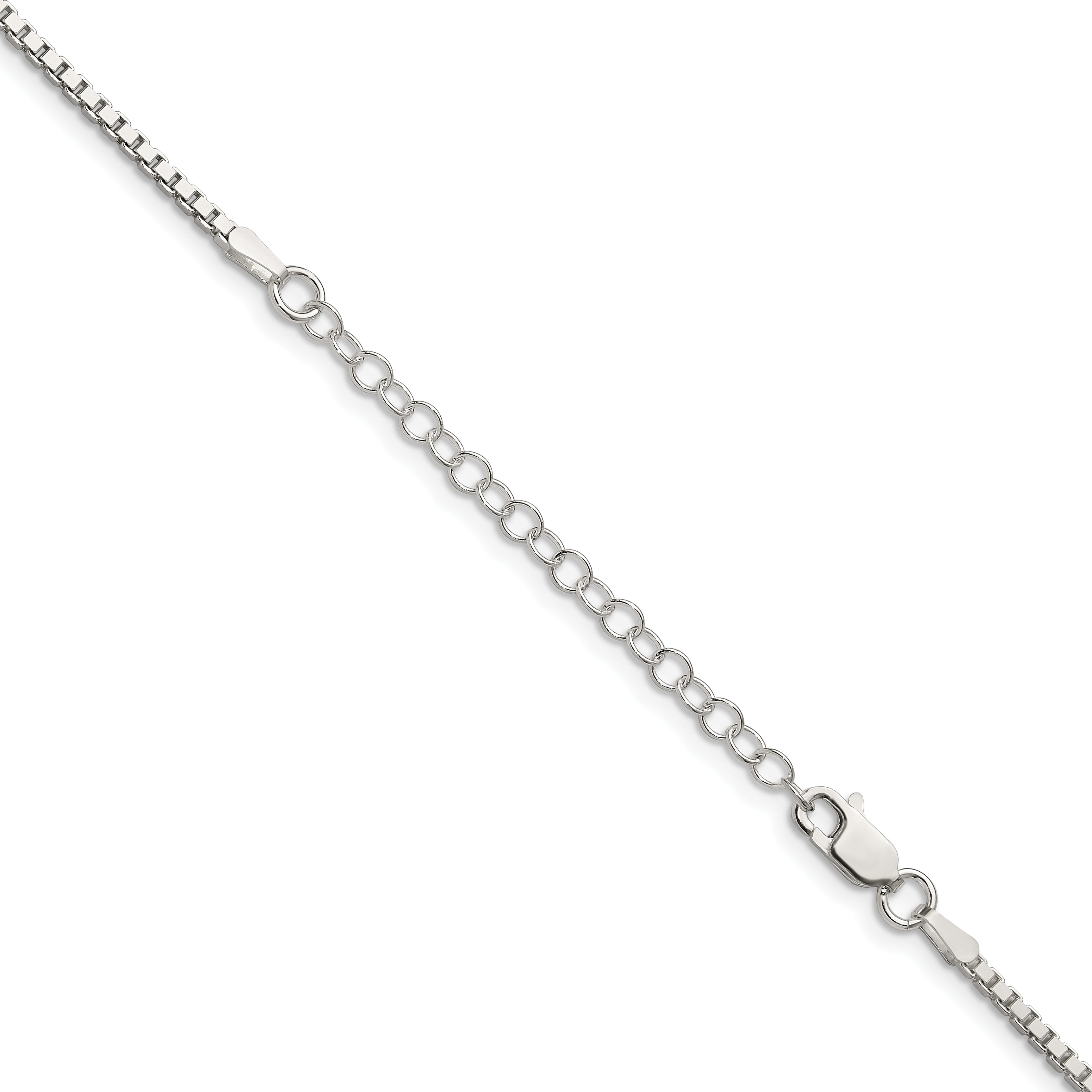 Sterling Silver 1.75mm Box Chain With 2in ext.