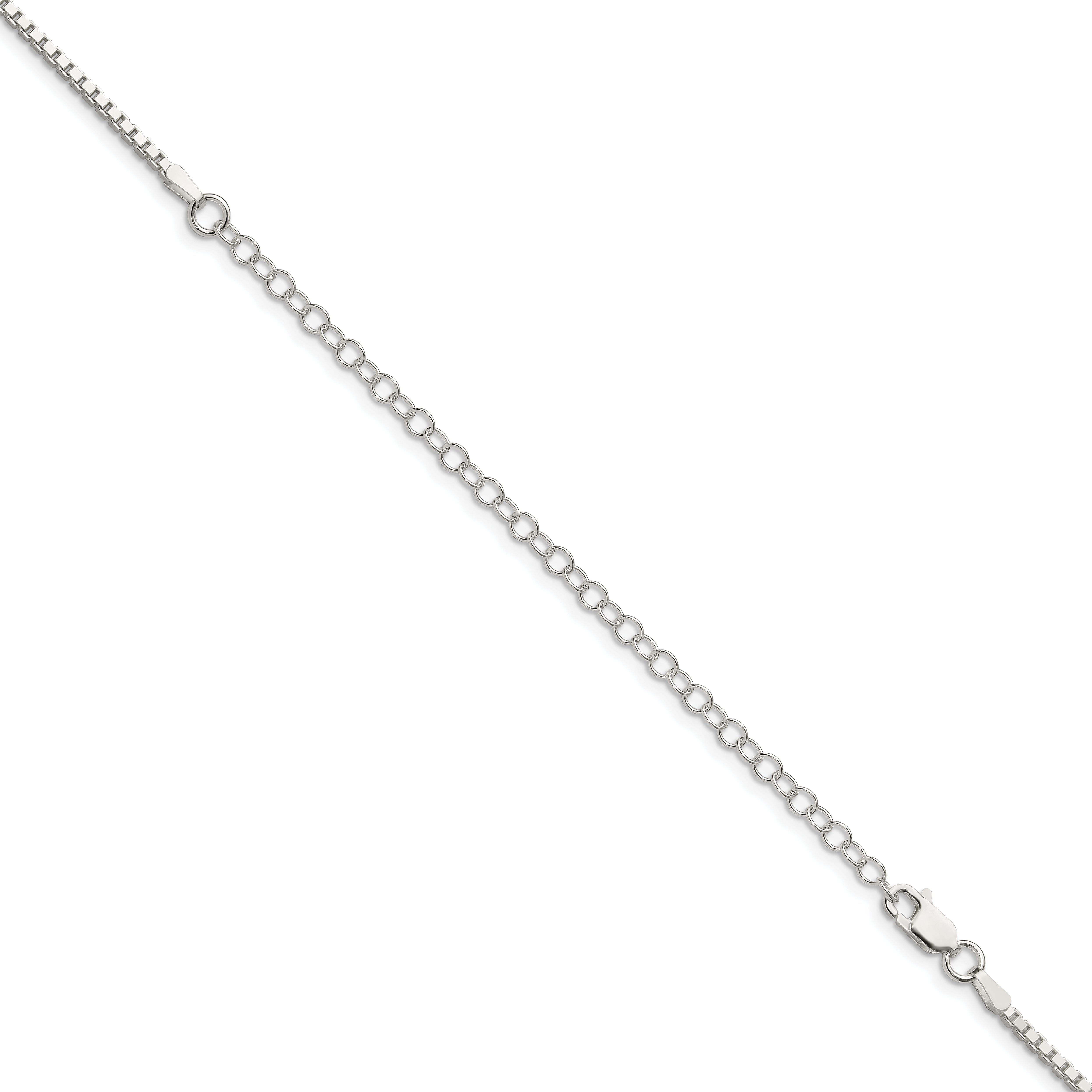 Sterling Silver 1.75mm Box Chain With 4in ext.