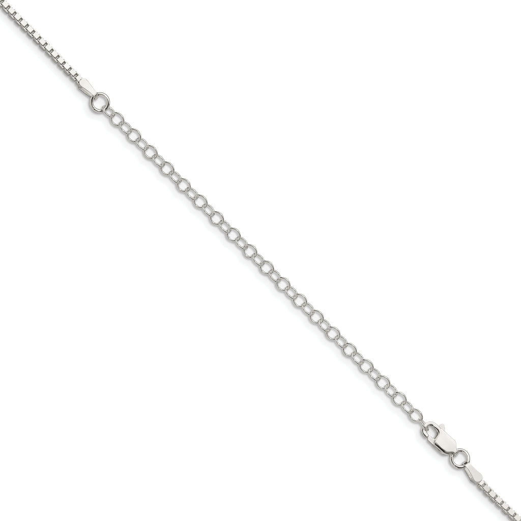 Sterling Silver 1.75mm Box Chain With 4in ext.