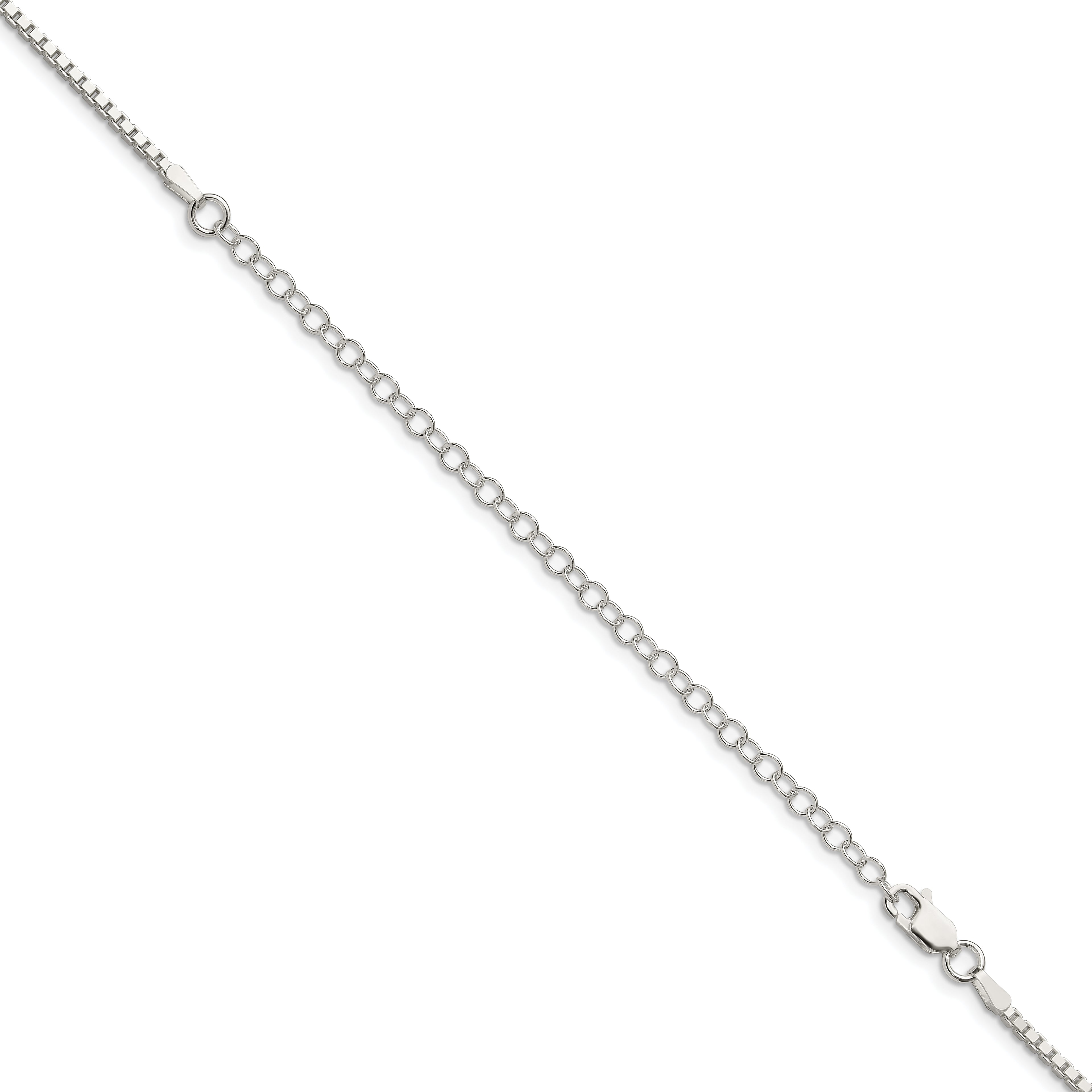 Sterling Silver 1.75mm Box Chain With 4in ext.