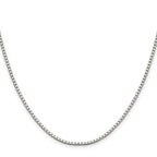 Sterling Silver 1.9mm Box Chain With 4in ext.