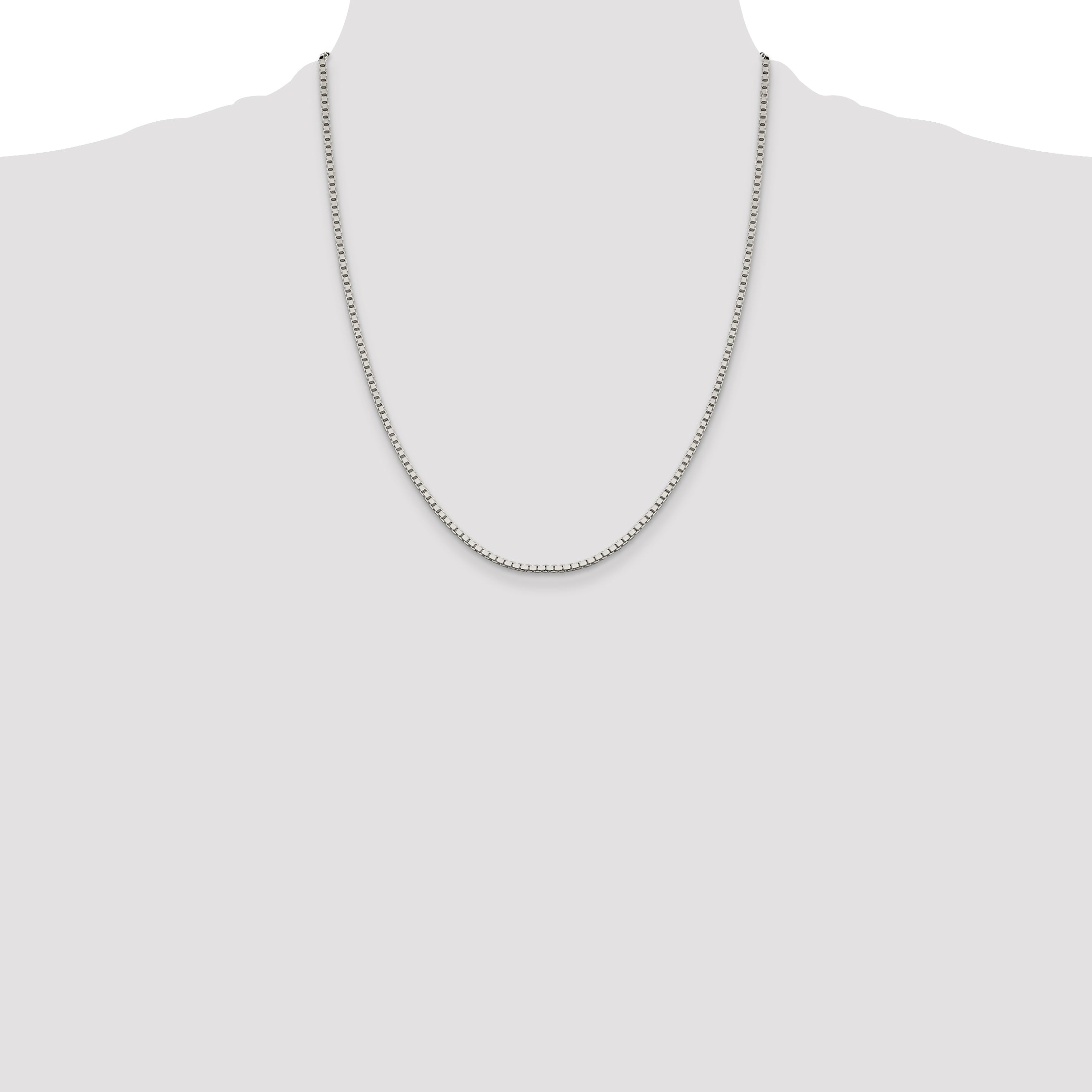 Sterling Silver 1.9mm Box Chain With 4in ext.