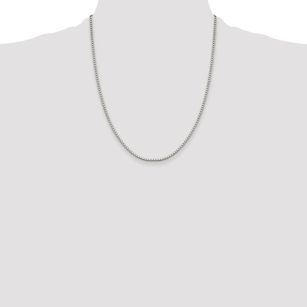 Sterling Silver 1.9mm Box Chain With 4in ext.