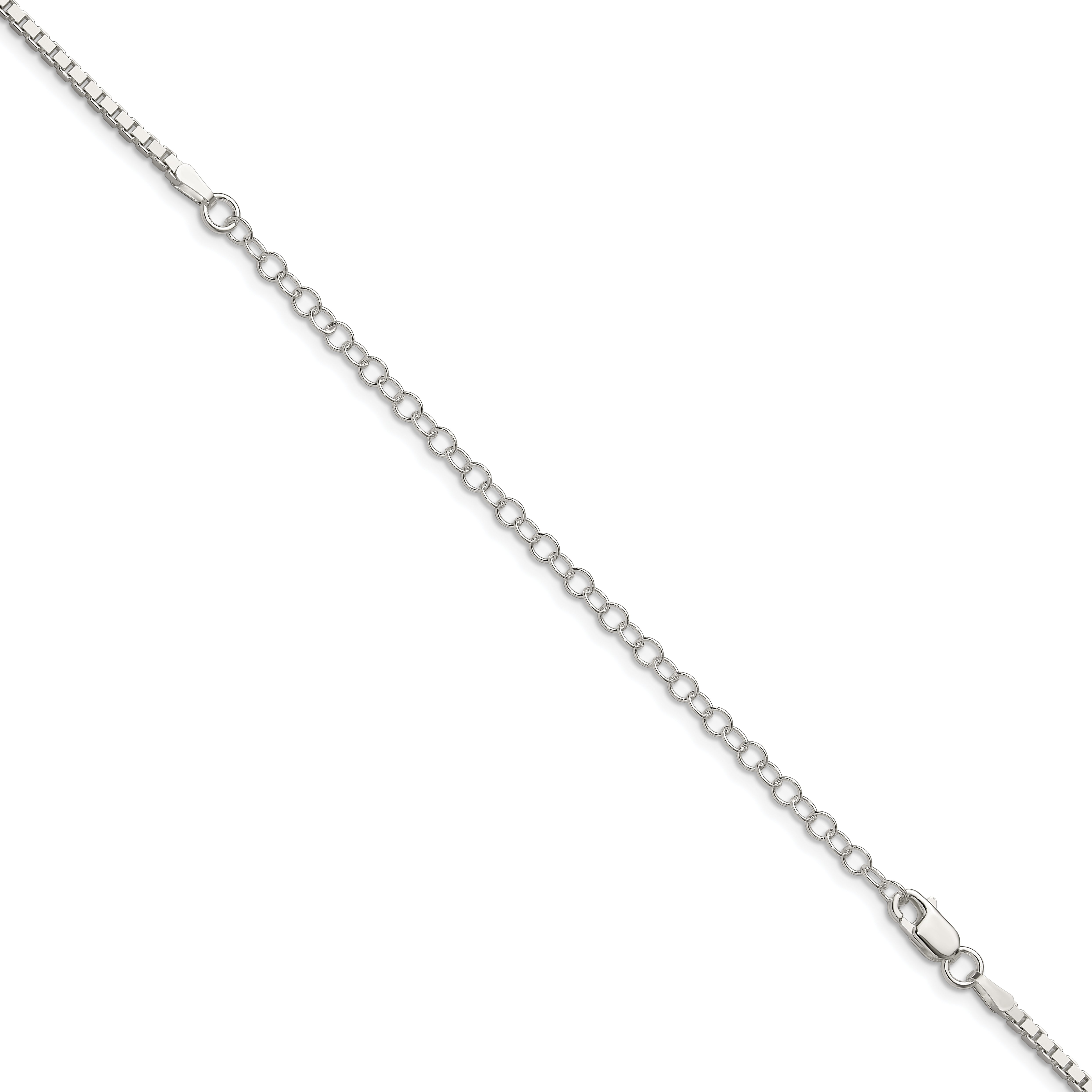 Sterling Silver 1.9mm Box Chain With 4in ext.