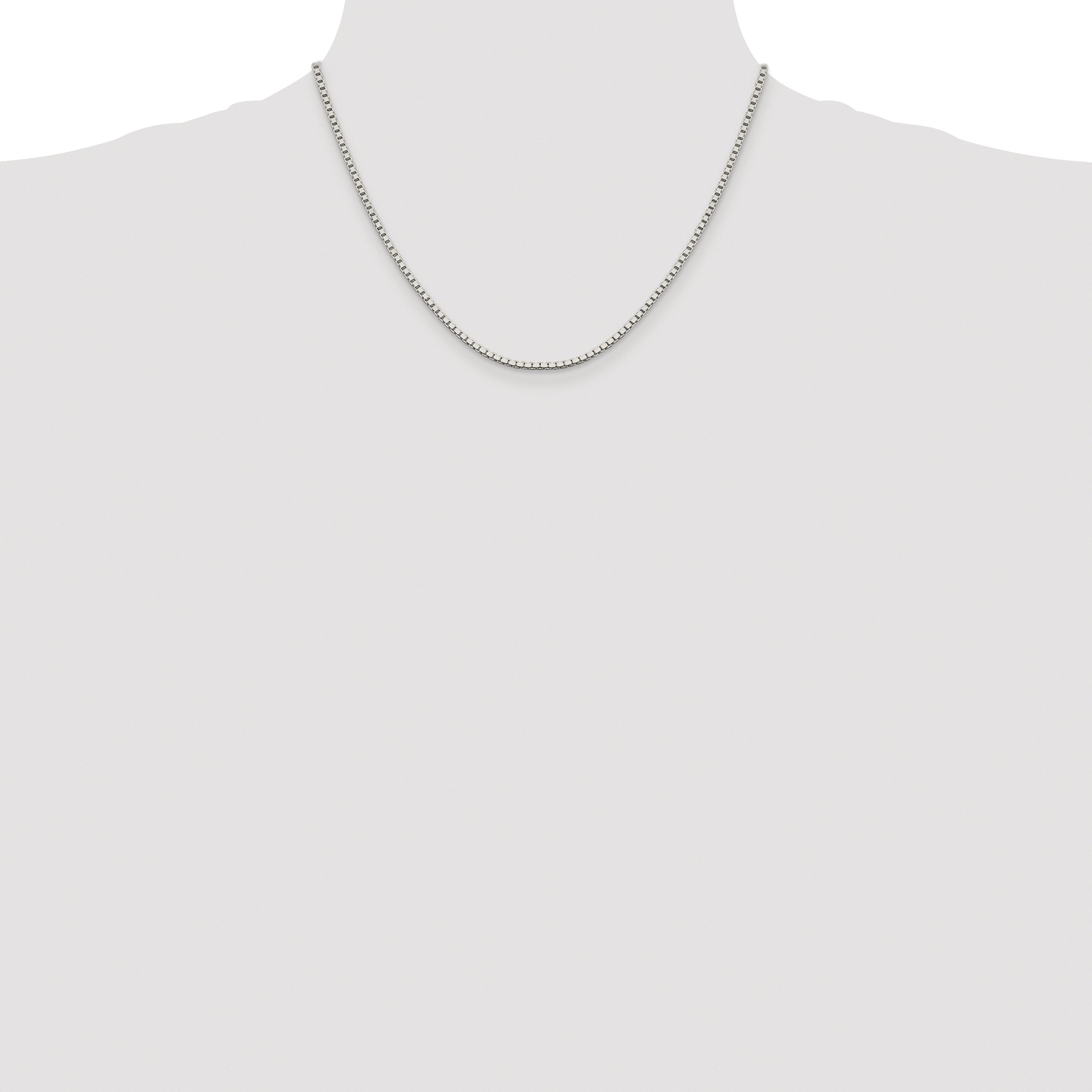 Sterling Silver Rhodium-plated 1.9mm Box Chain