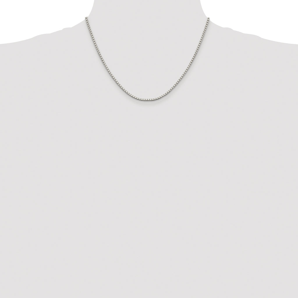 Sterling Silver Rhodium-plated 1.9mm Box Chain