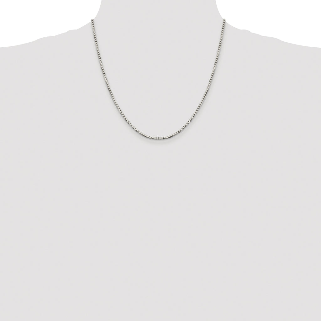 Sterling Silver Rhodium-plated 1.9mm Box Chain