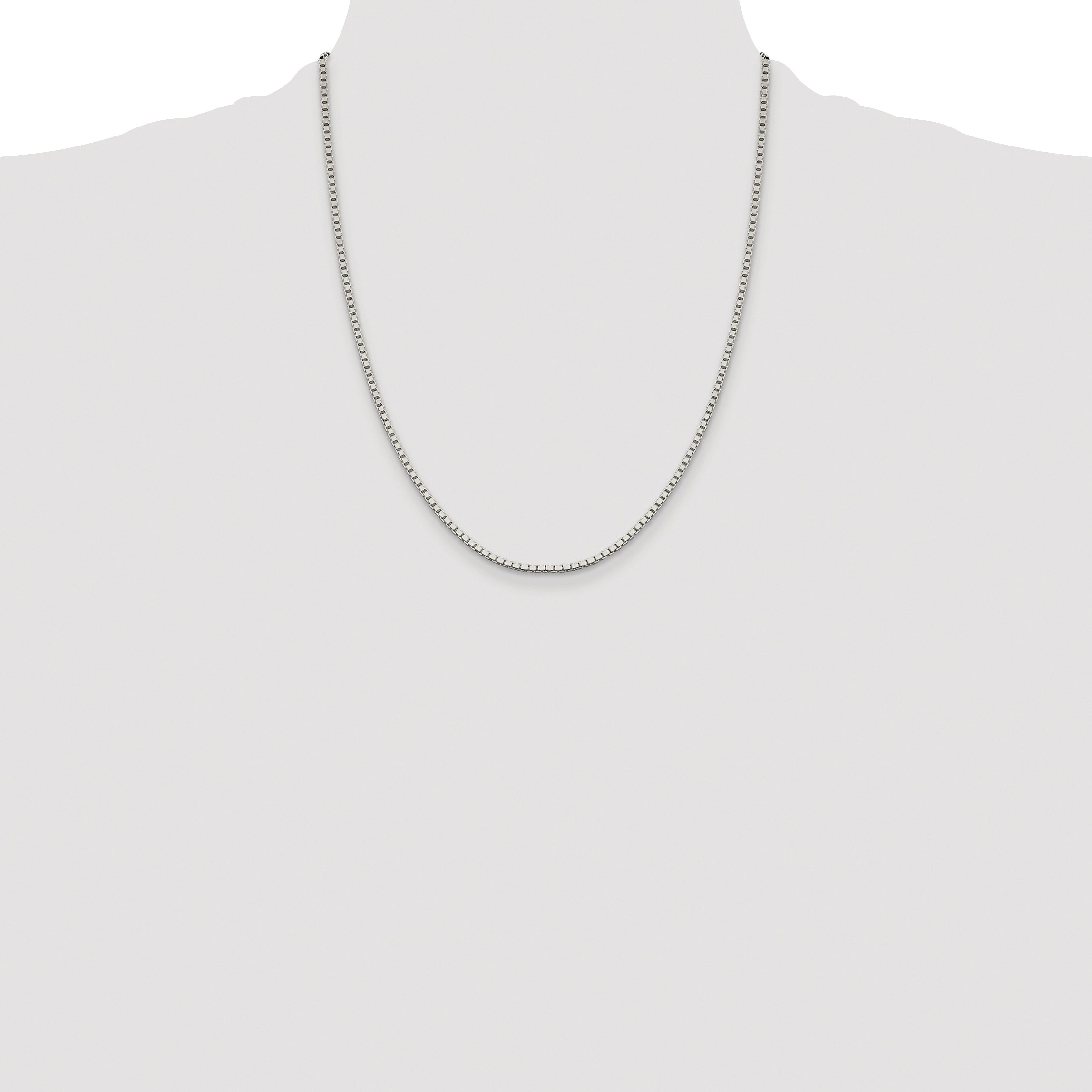Sterling Silver Rhodium-plated 1.9mm Box Chain