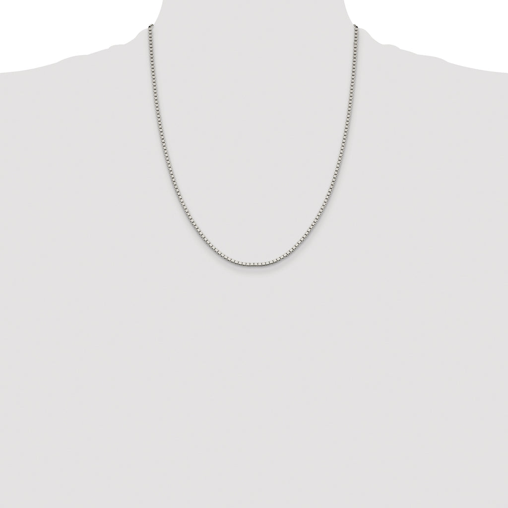 Sterling Silver Rhodium-plated 1.9mm Box Chain