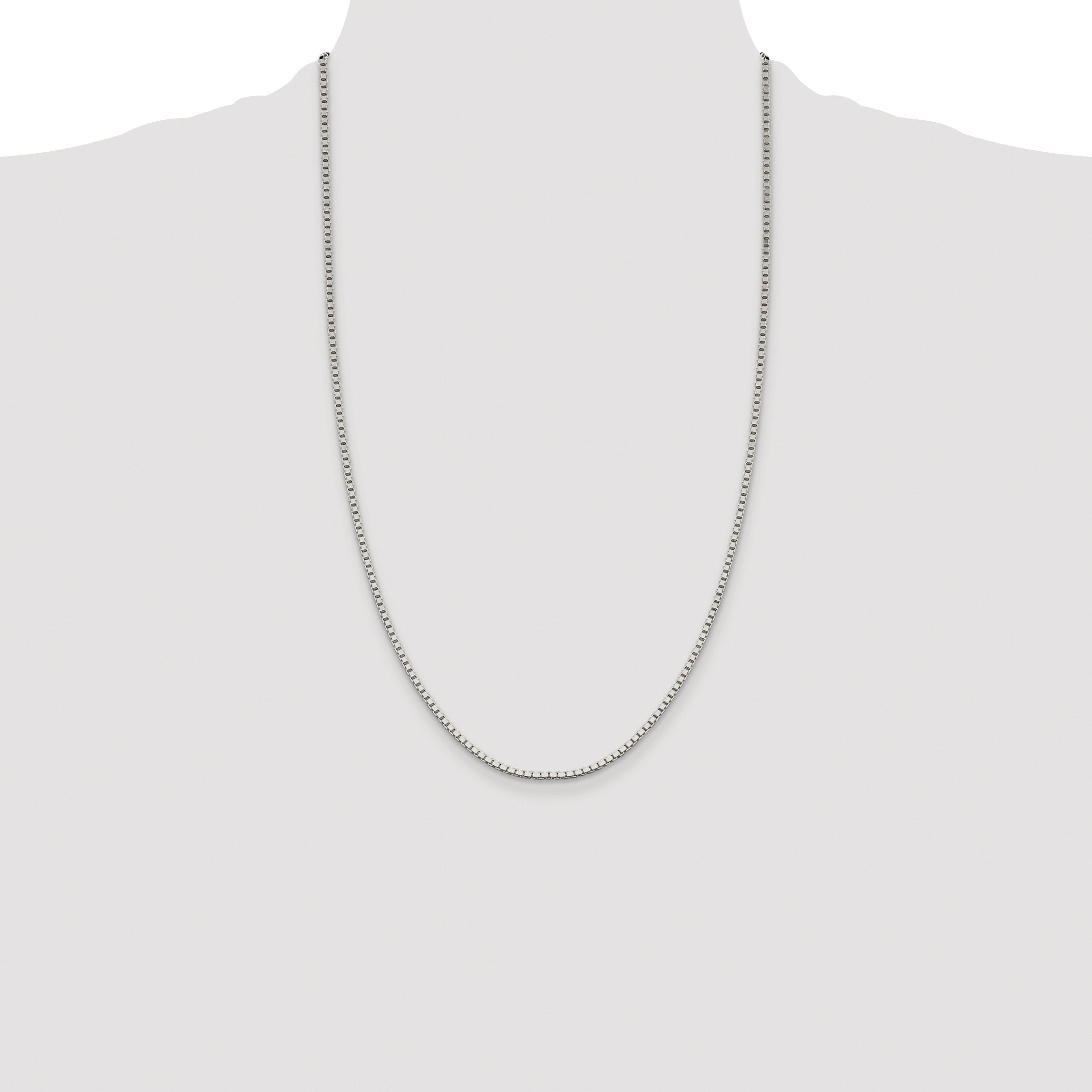 Sterling Silver Rhodium-plated 1.9mm Box Chain