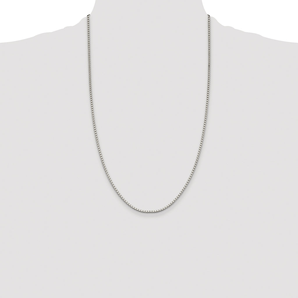 Sterling Silver Rhodium-plated 1.9mm Box Chain
