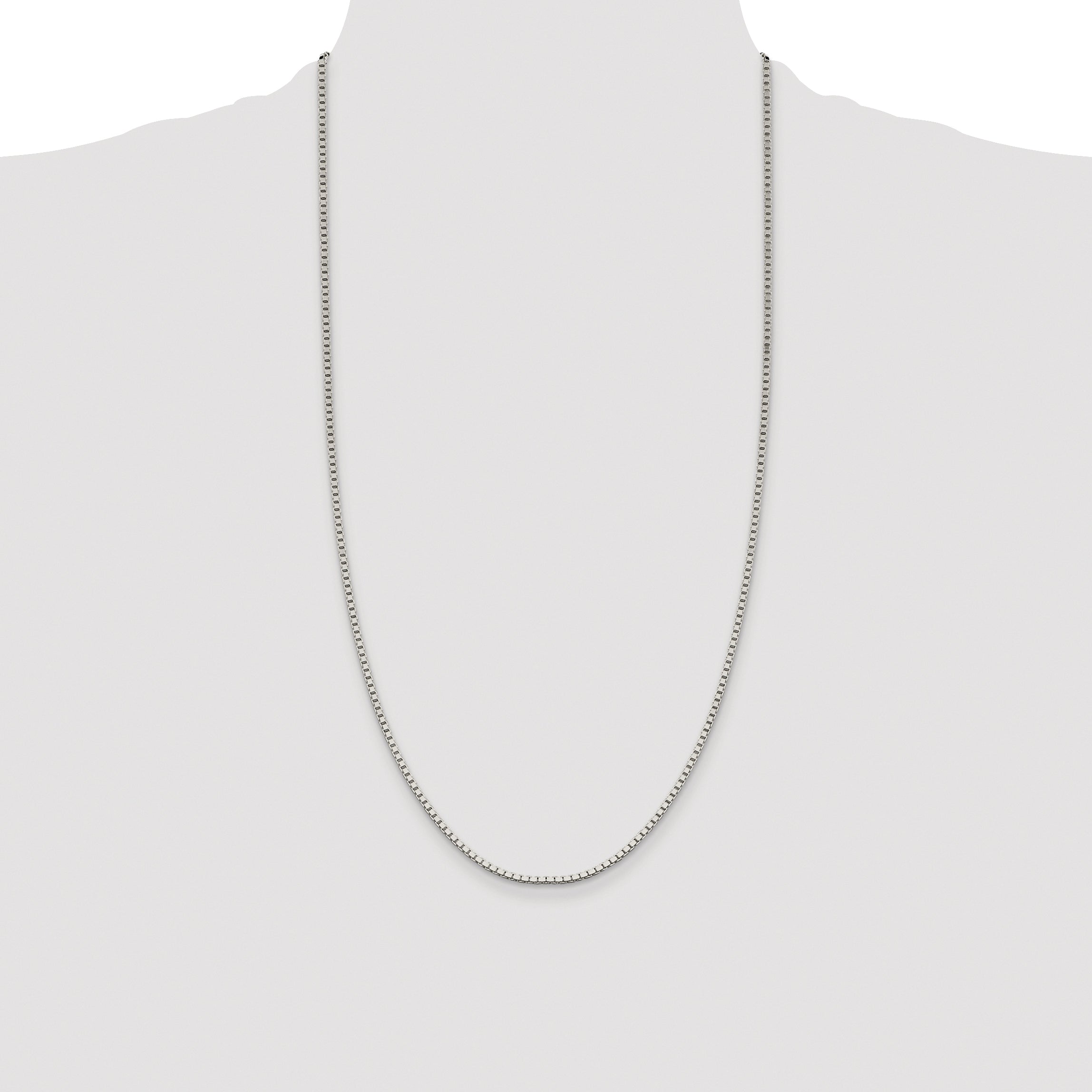 Sterling Silver Rhodium-plated 1.9mm Box Chain