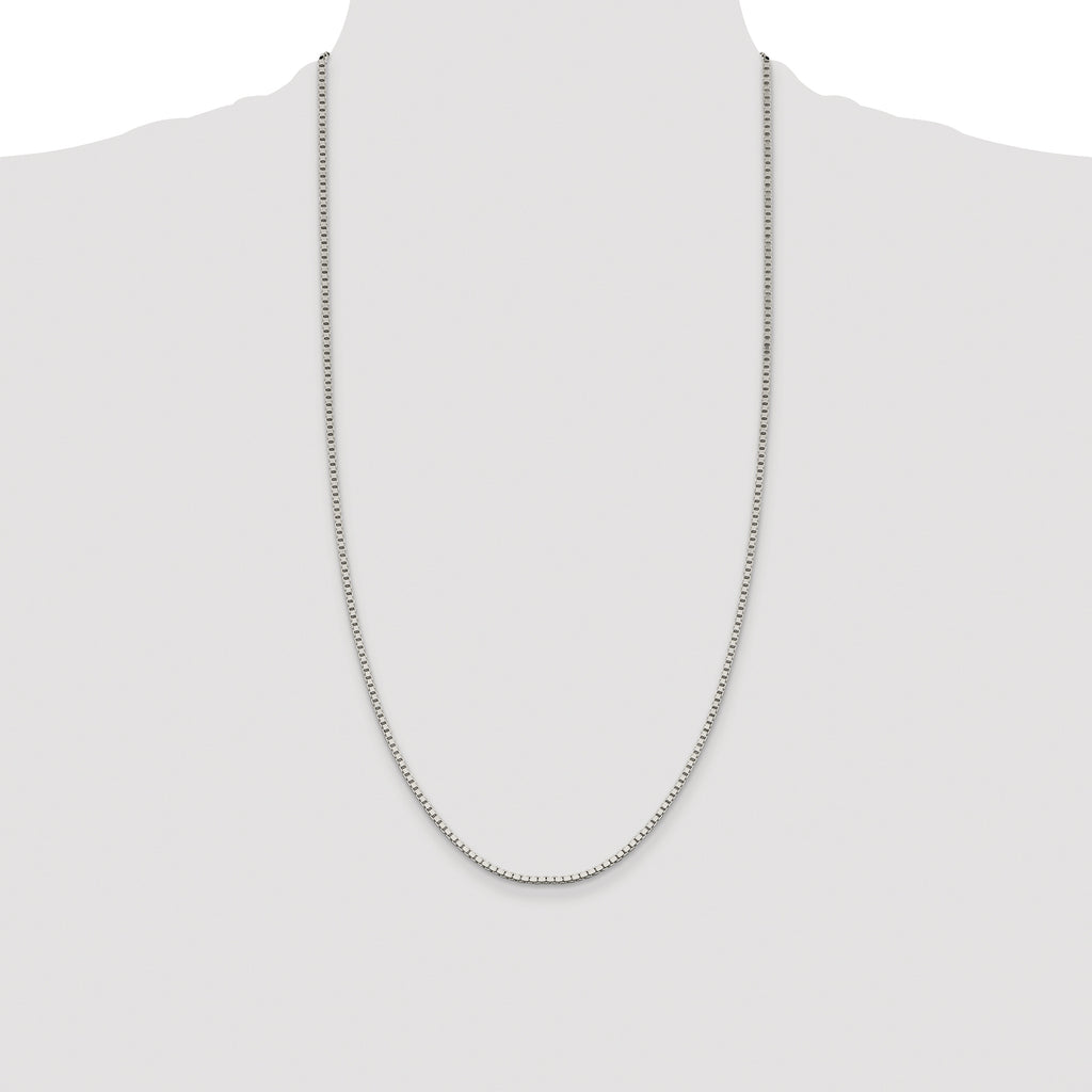 Sterling Silver Rhodium-plated 1.9mm Box Chain