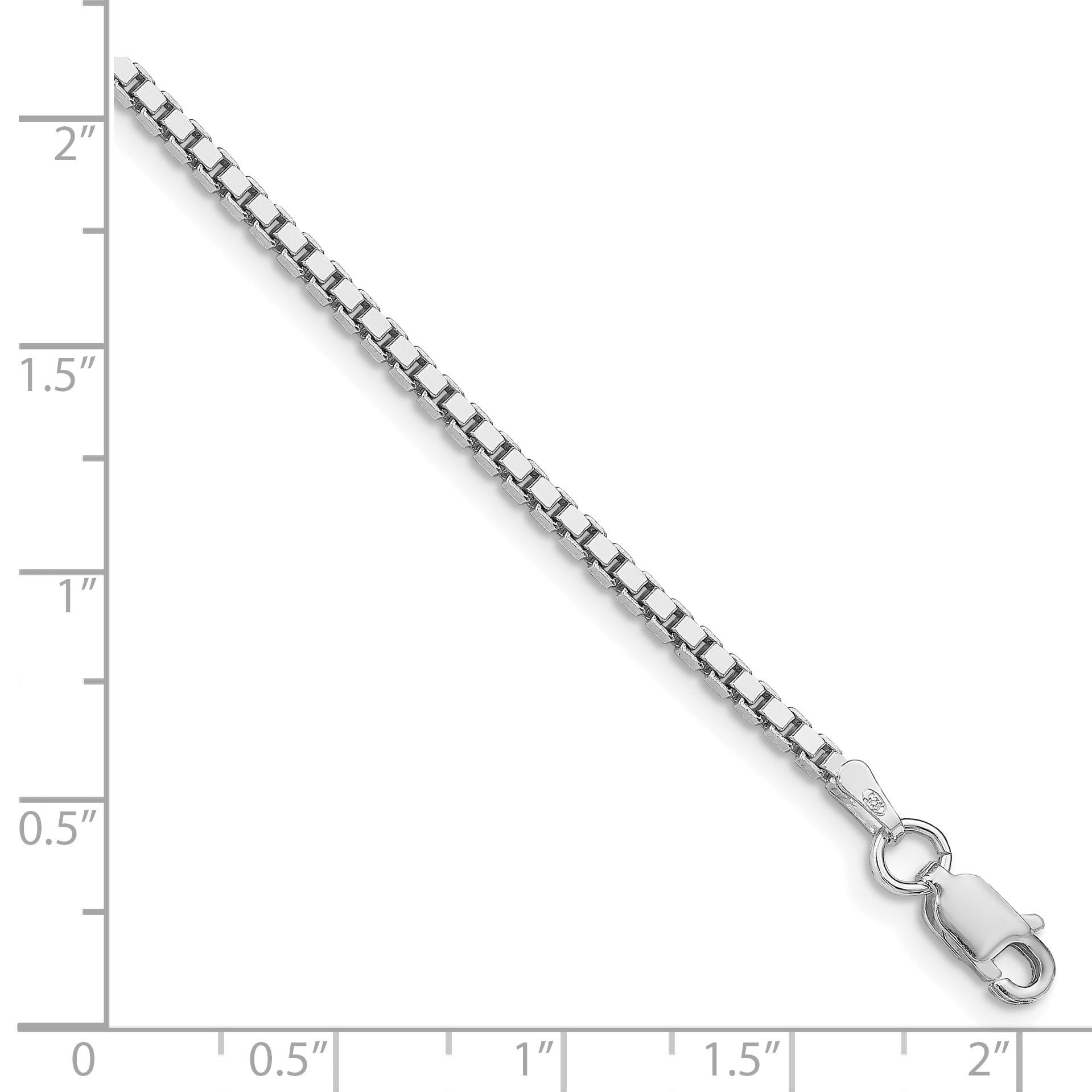 Sterling Silver Rhodium-plated 1.9mm Box Chain