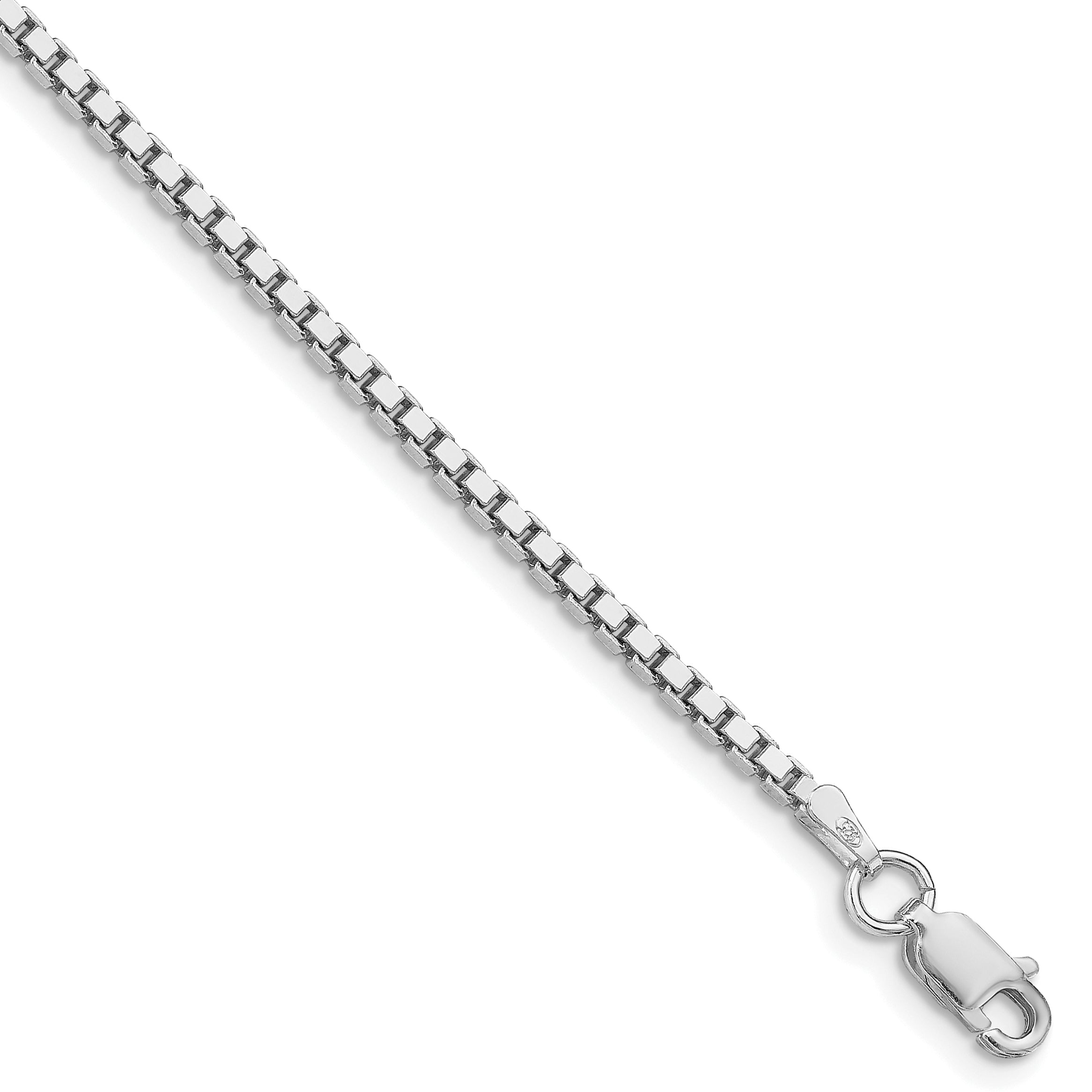 Sterling Silver Rhodium-plated 1.9mm Box Chain Main image