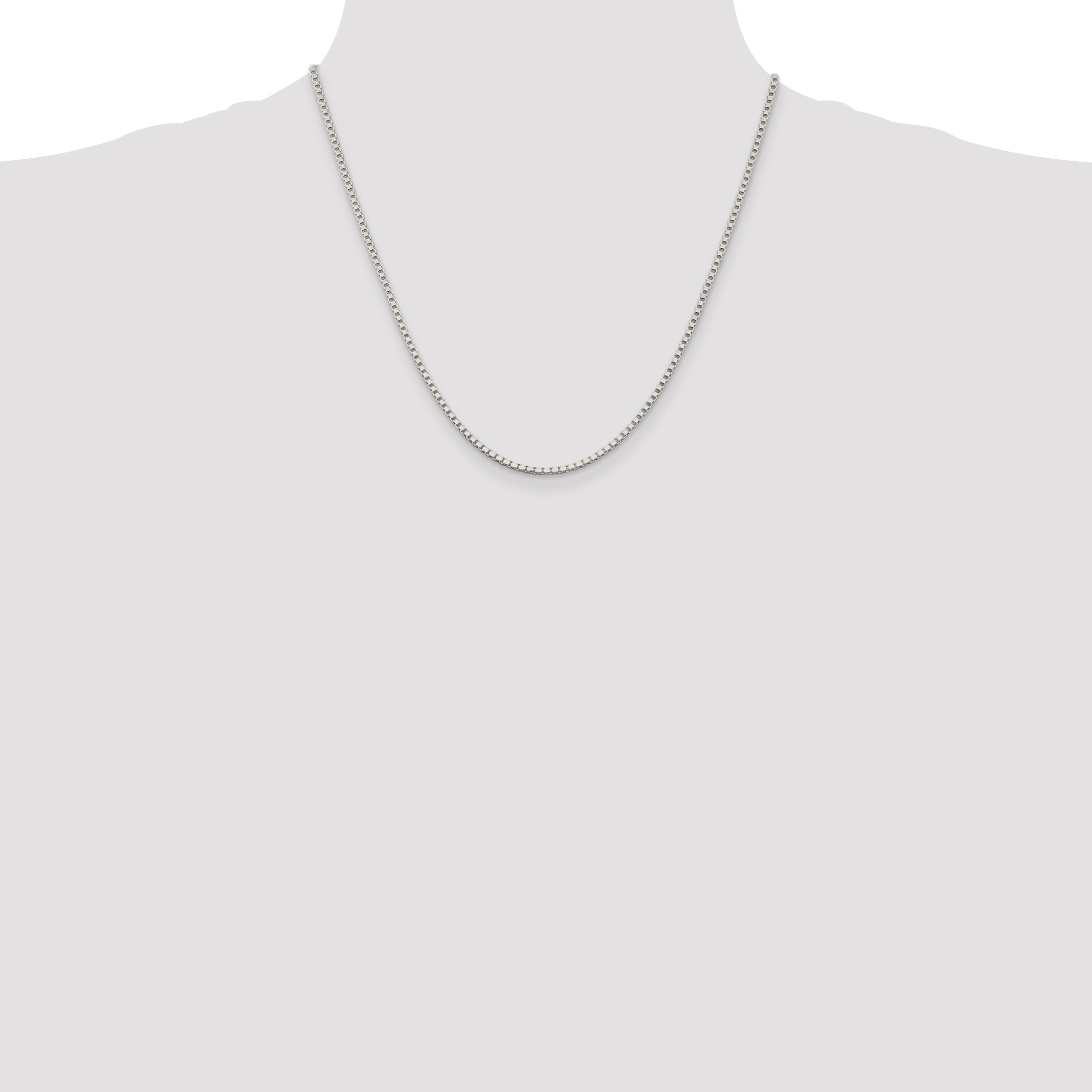 Sterling Silver Box Chain Necklace 2mm