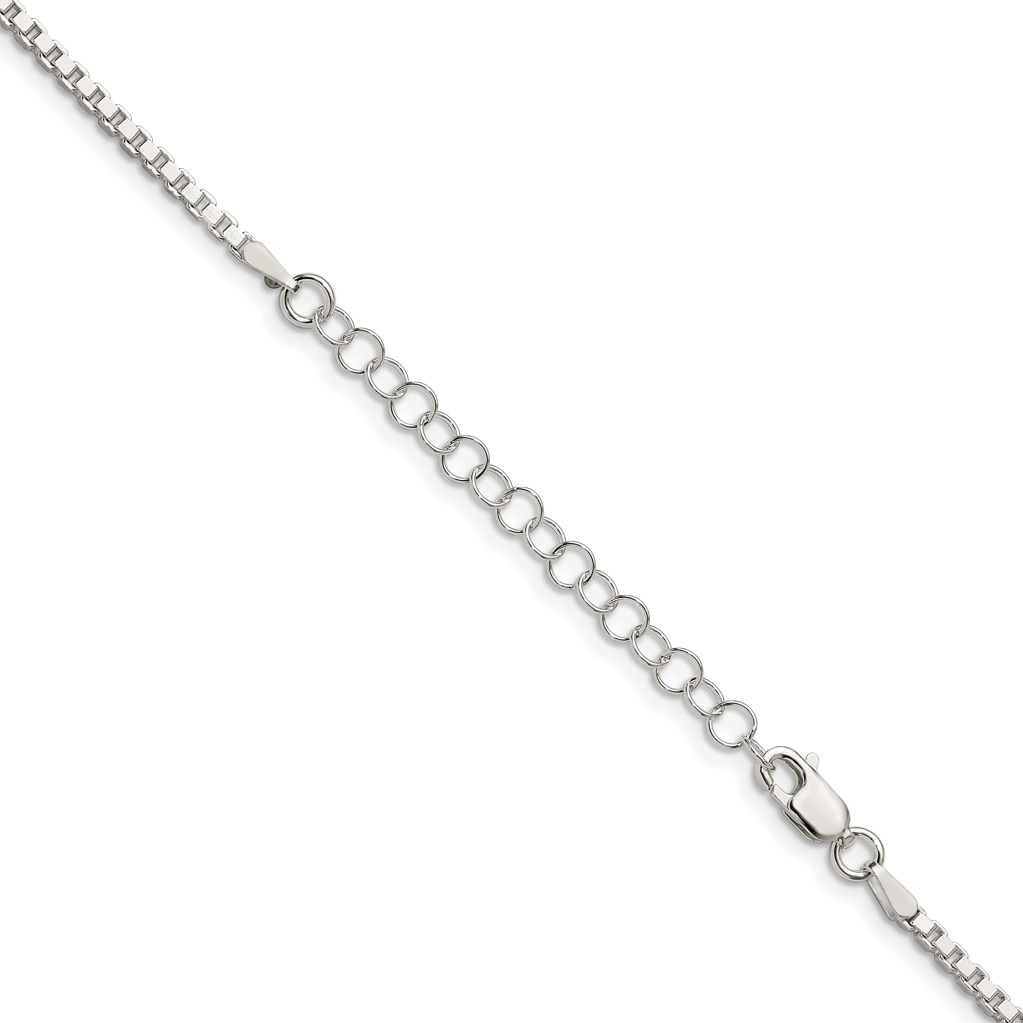 Sterling Silver 2mm Box Chain With 2in ext.