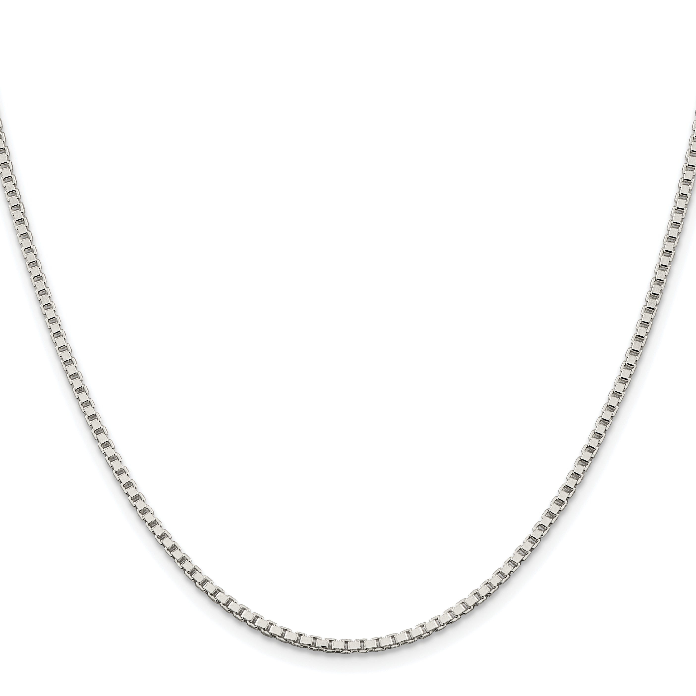 Sterling Silver Rhodium-plated 2mm Box Chain Secondary image