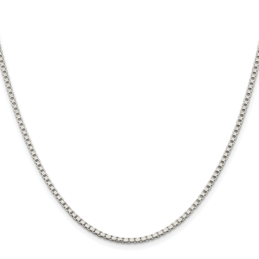 Sterling Silver Rhodium-plated 2mm Box Chain