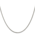 Sterling Silver Rhodium-plated 2mm Box Chain