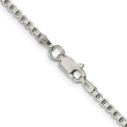 Sterling Silver Rhodium-plated 2mm Box Chain