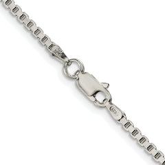 Sterling Silver Rhodium-plated 2mm Box Chain