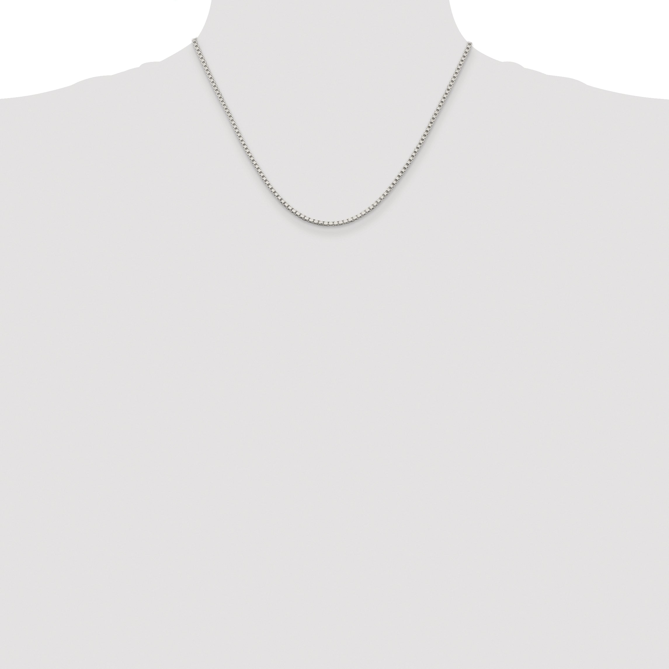 Sterling Silver Rhodium-plated 2mm Box Chain