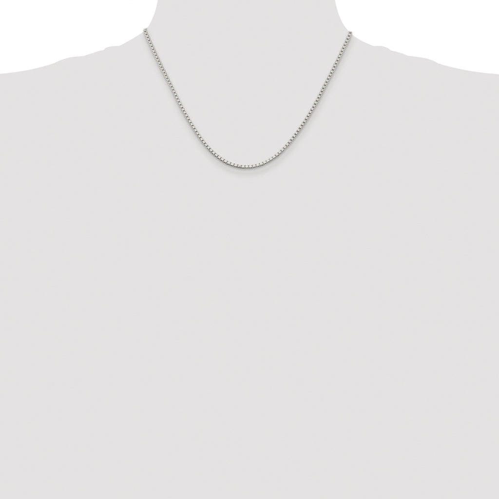 Sterling Silver Rhodium-plated 2mm Box Chain